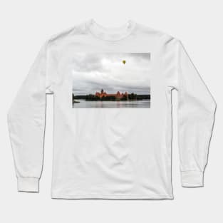 Yellow air balloon over red Castle Long Sleeve T-Shirt